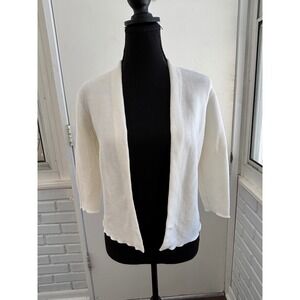 J McLaughlin Lajolla Ribbed Open Cardigan Small minimalist workwear‎ layered